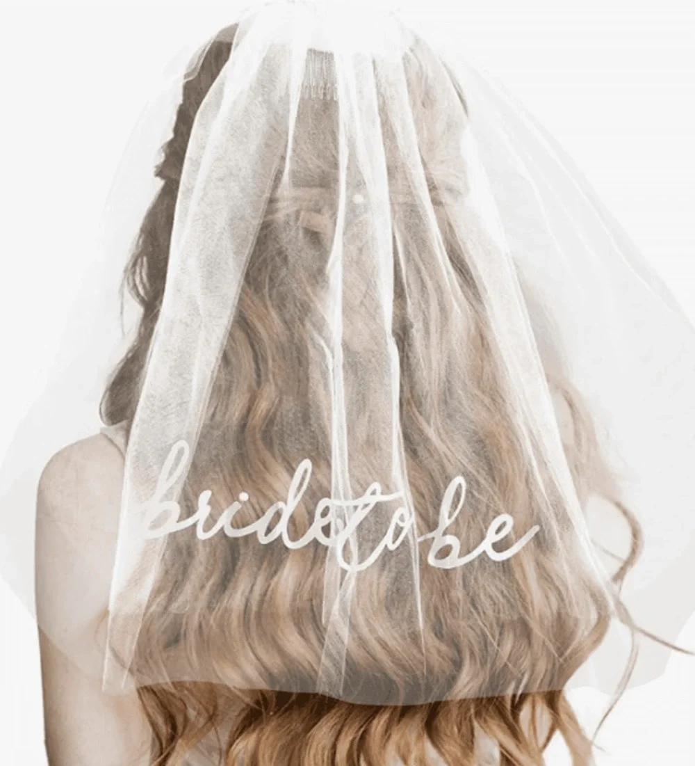 Bride to Be Veil with Comb Attach Bachelorette Party Bridal Shower Accessory New